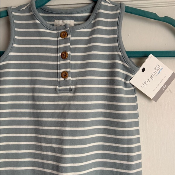 NWT Little Planet Striped Sleeveless Baby Romper - Picture 2 of 4